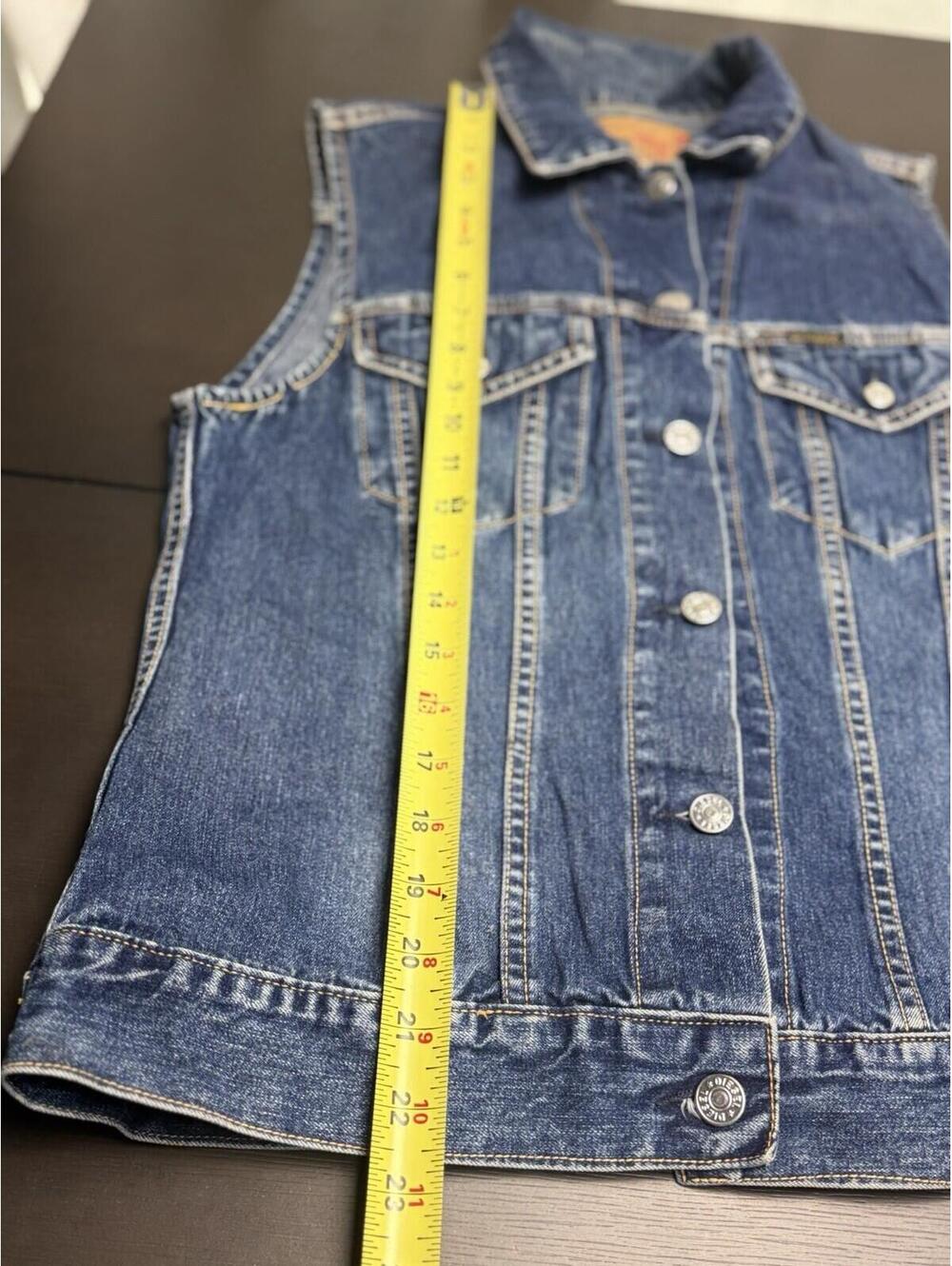 Vintage Diesel Denim Vest Jacket  L Y2K 90s - Picture 3 of 7